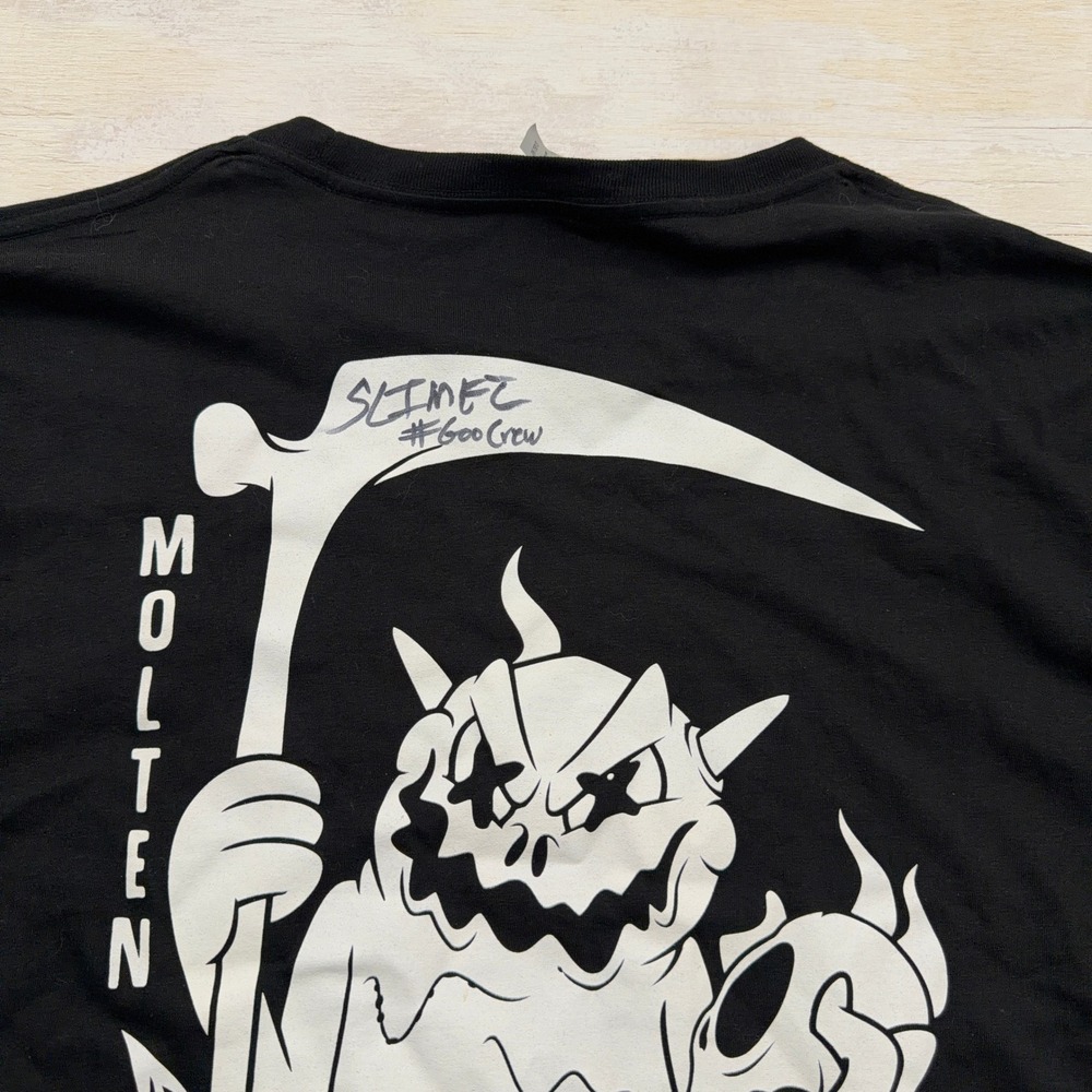 Cotton Heritage Shirt Slimez Goo Crew XL Molten Grim Reaper Black Mens LS